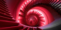Red spiral staircase